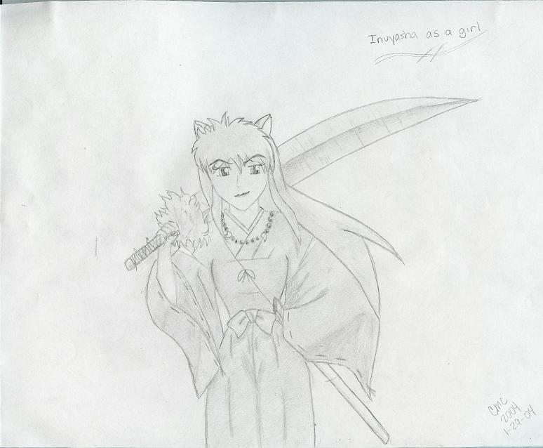 Inuyasha as a girl by SilverKitsune