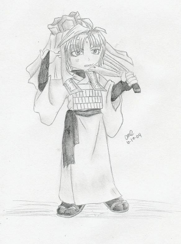 sanzo and his famous fan by SilverKitsune