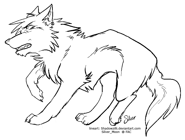 Wolf Lineart by Silver_Moon