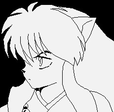 Black n white InuYasha by Silver_Warrior