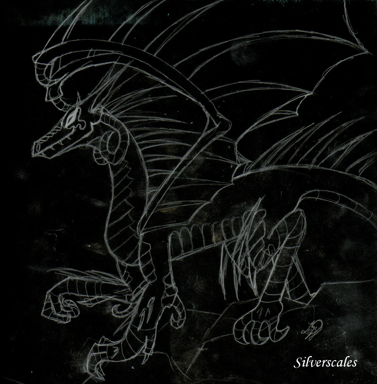 dragon on the dark rocks by Silverscales
