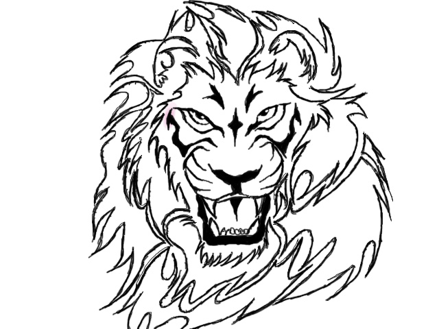 lion lineart by Sirin