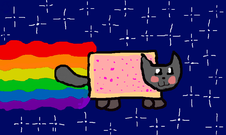 Super Rainbow Pastry Feline Fun Happy Time by SketchyPalette