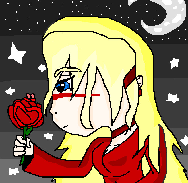 Red Rose Dark Sky by SkyGirl