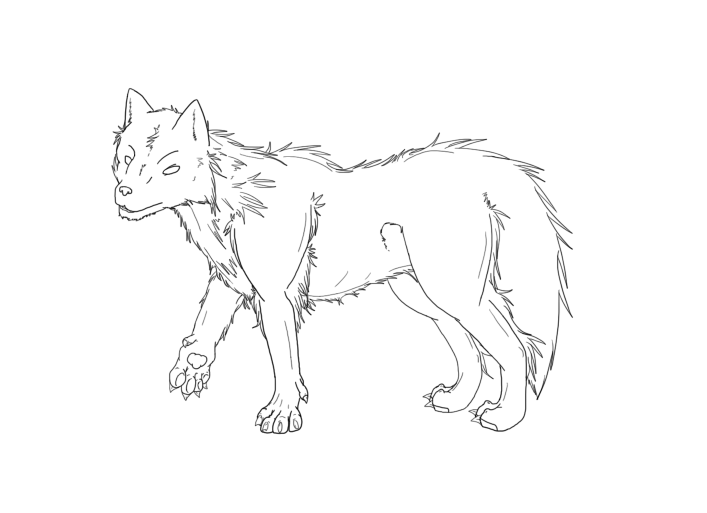 Wolf Lineart by SkyThing