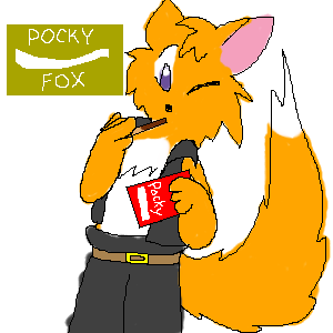 a fox dude eating pocky! by SleepyShippo