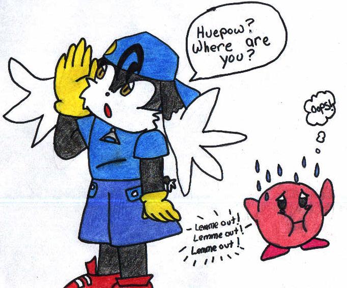 Klonoa & Kirby--Where's Huepow? by SleepyShippo