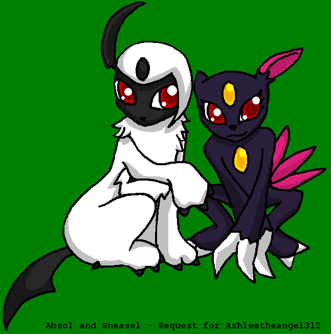 Absol and Sneasel Request for Ashleetheangel312 by Sliv