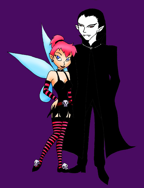 Dark Tinkerbell and a Vampire by Sliv