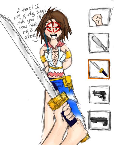 " Who wants to kill the FFX-2 hoe!? " by Snake_Eyes