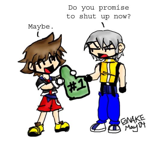 -Gasp- Riku! Don't give Sora the finger! by Snake_Eyes