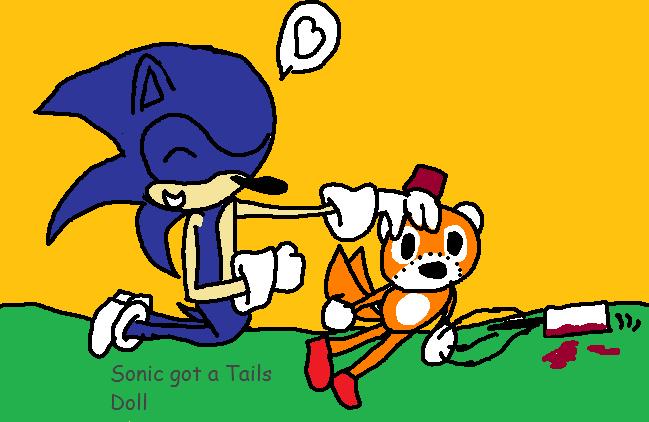 Sonic got a Tails Doll by Snowpaw1