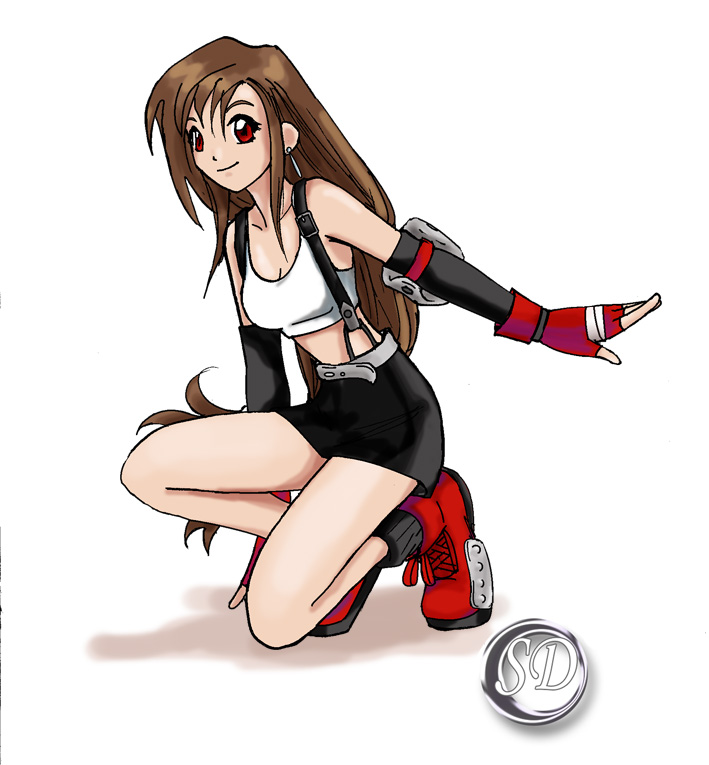 Crouching Tifa... by SolitaryDreamer