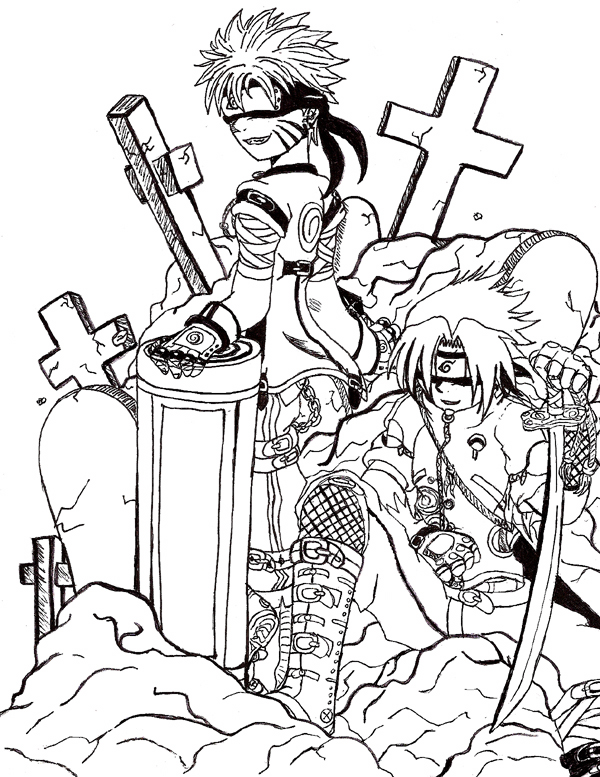 Sasuke &amp; Naruto (blindfold) by SoloAzume