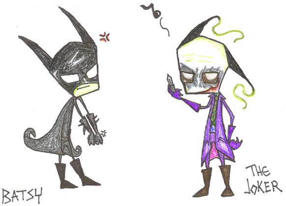 Irken Batsy and Joker &gt;XD by SomekindofFreak