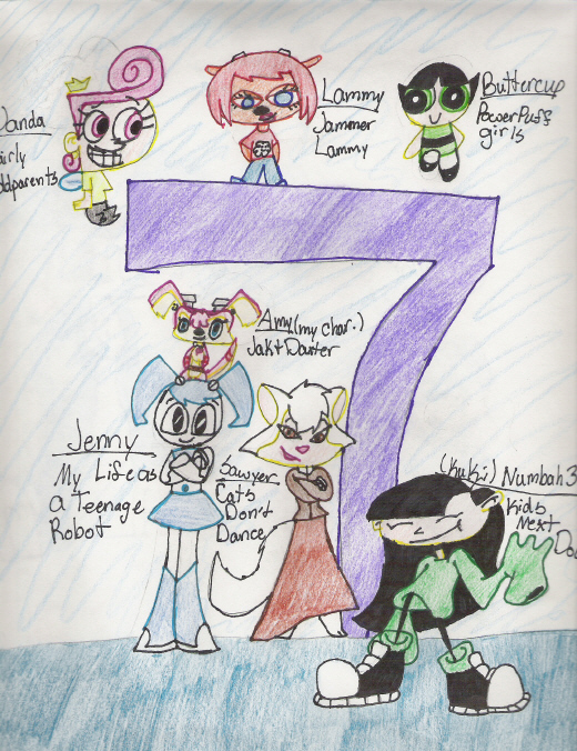 7 girls, 7 cartoons by SonicManiac