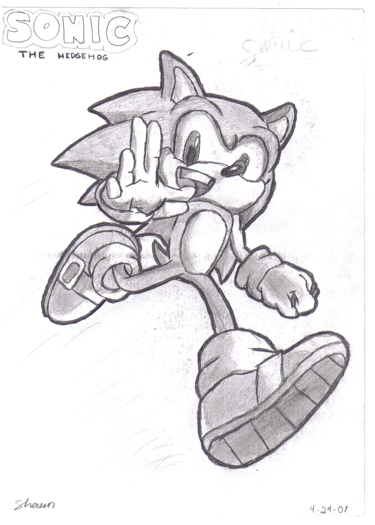 Sonic the Hedgehog Sketch by SonicPickle909