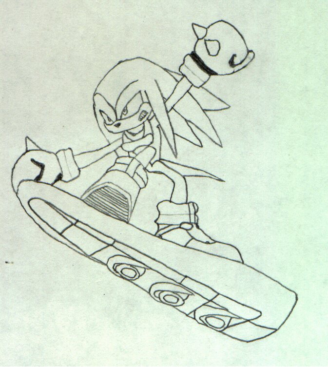 Knucles Riding on His Air-Board by SonicRider