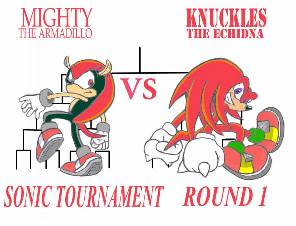 Sonic Tournament Round 1- Mighty vs Knuckles by SonicShadow2