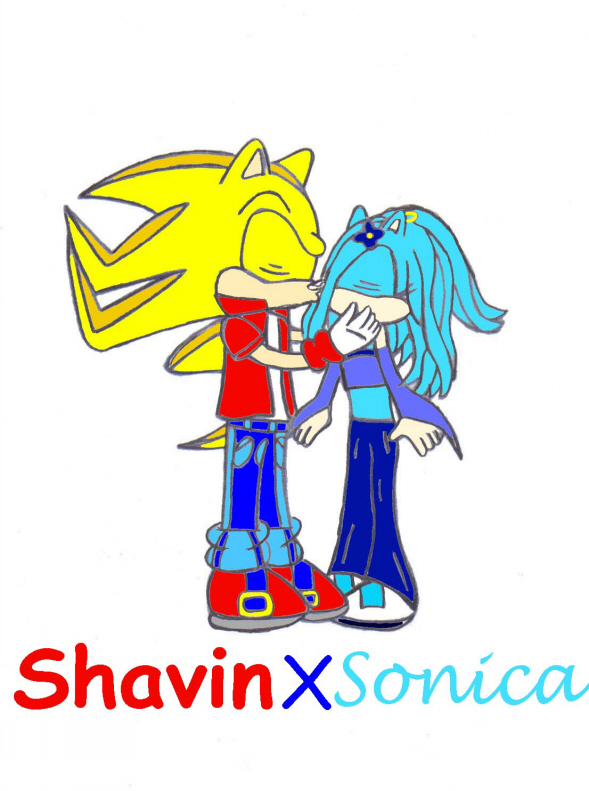 Shavin and Sonica Kissing in their new styles by SonicShadow2