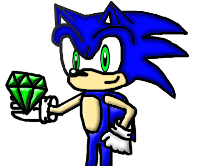 Sonic Holding Chaos Emerald by SonicXLIGHTX
