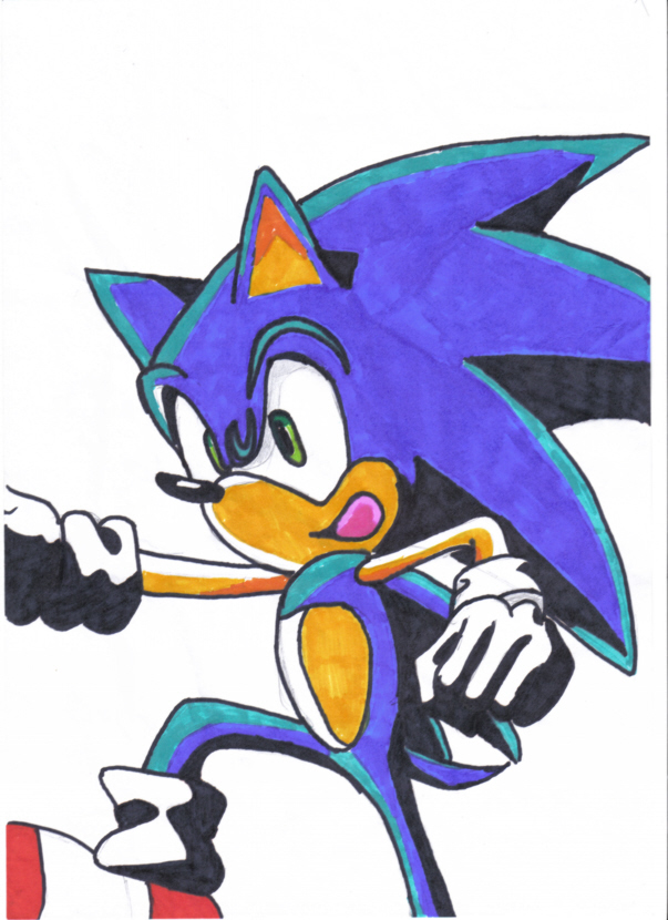 Sonic Pointing and shouting by Sonic_Riders_Freak