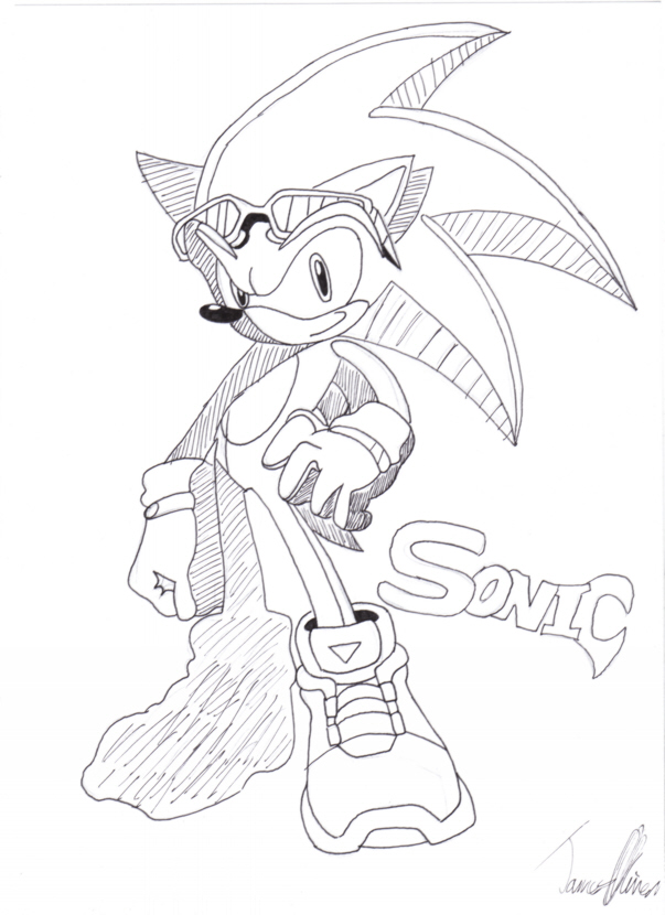 Sonic in Sonic Riders Style by Sonic_Riders_Freak