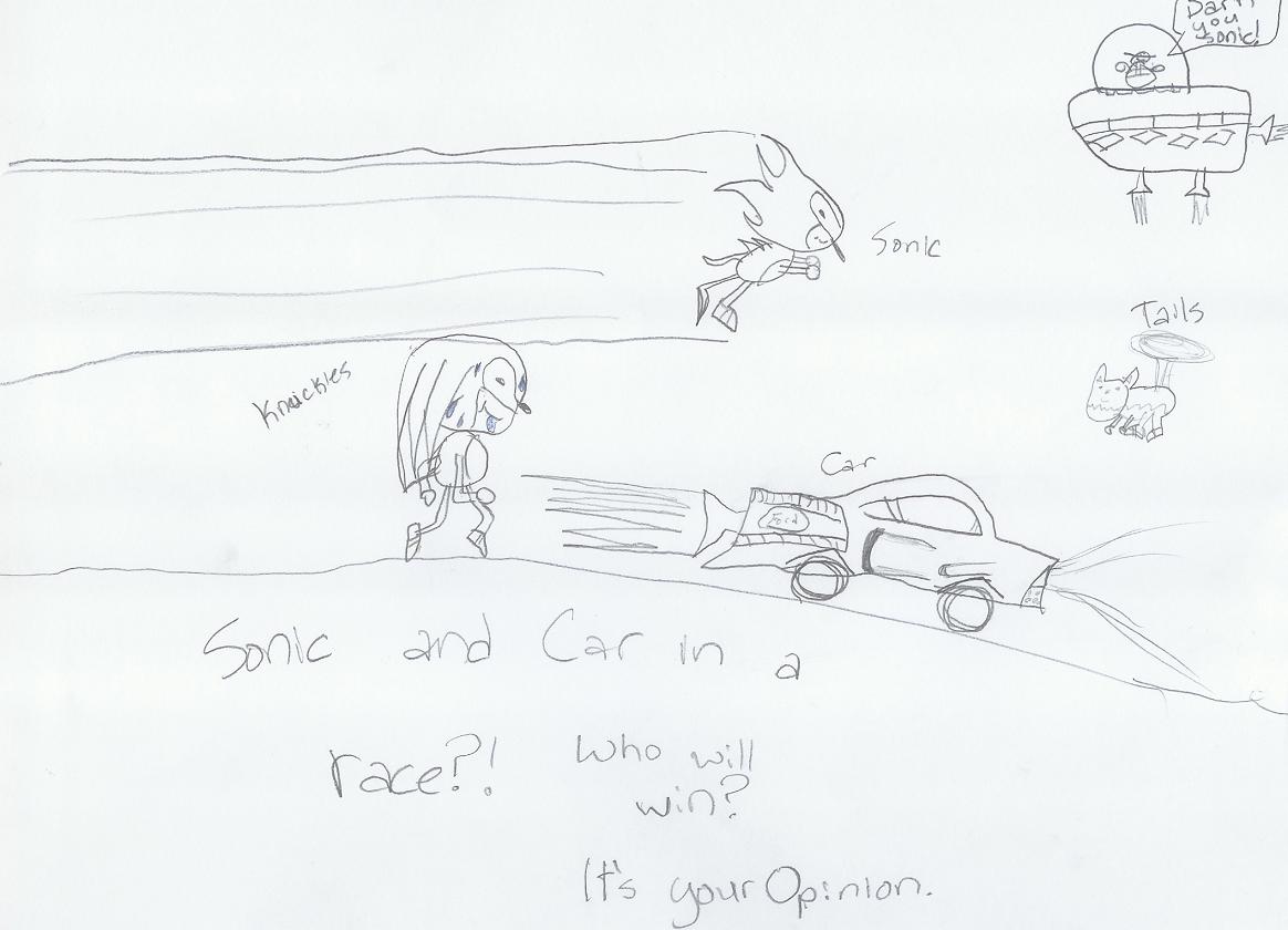 Sonic vs a Car by Sonic_the_Titan