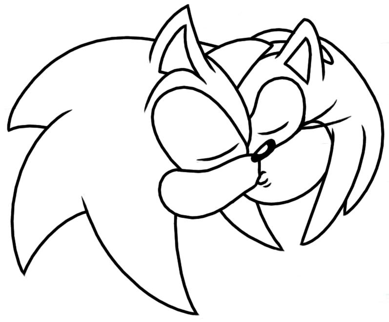 Sonamy Kiss (Outline) by Sonicluva - Fanart Central