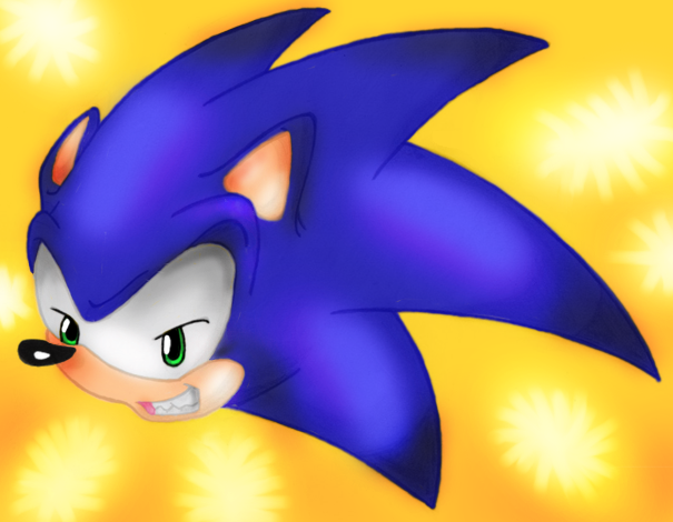 Sonic Grin Colored by Sonicluva