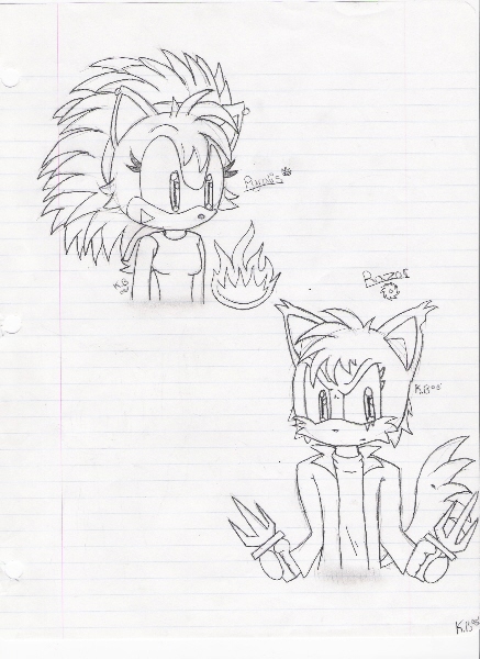 Sketchies 2 (Pyralis and Razor) by SonicsGirl93