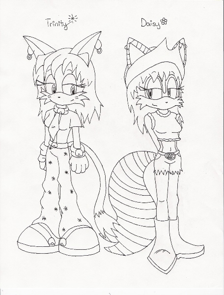 Trinity the Caracal and Daisy the Raccoon by SonicsGirl93