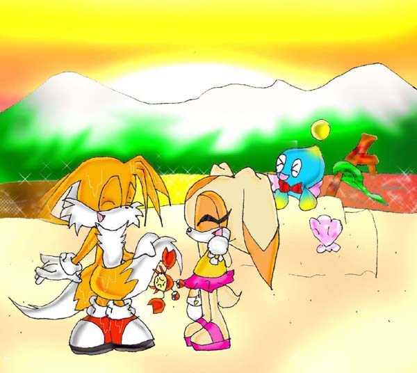 Tails and Cream at the Beach by SonikkuLuvah423