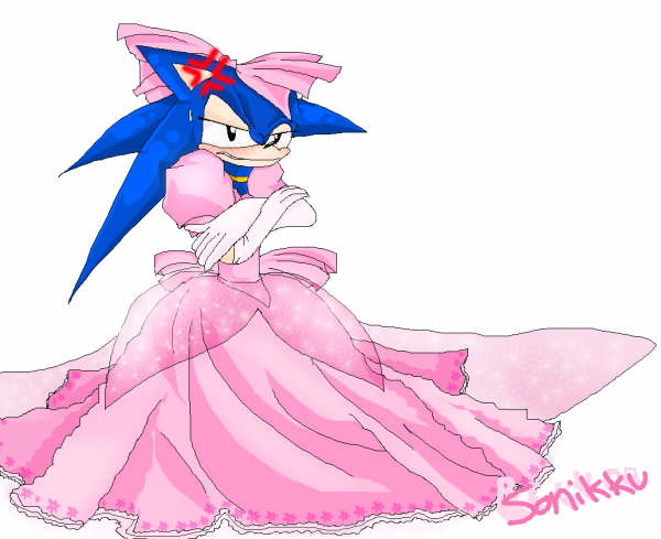 Sonic in princess-outfitt by Sonikku_Za_Hejjihoggu