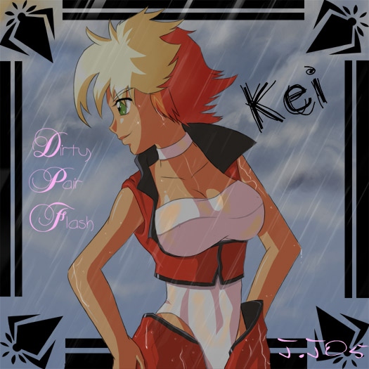 "Kei In The Rain" - Dirty Pair Flash by Sorceress_Ultimecia