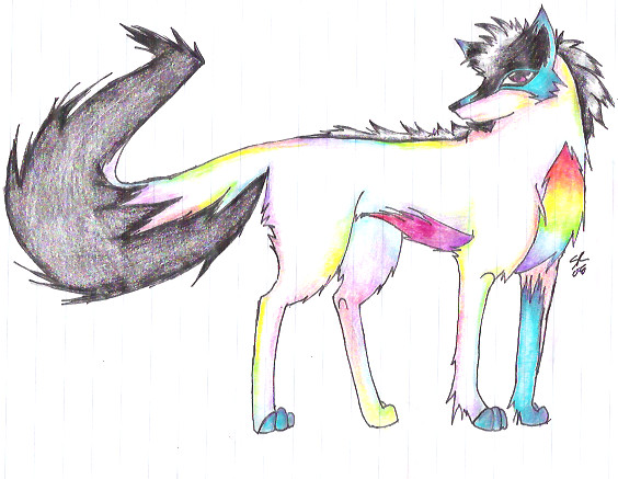 Etoile, The Rainbow Wolf~ Reference for MayorYesterday :D by Spazz