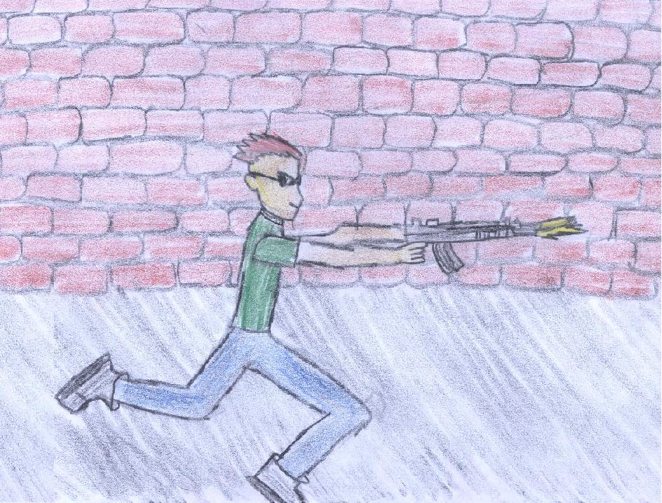 criminal with submachine gun by Spider805