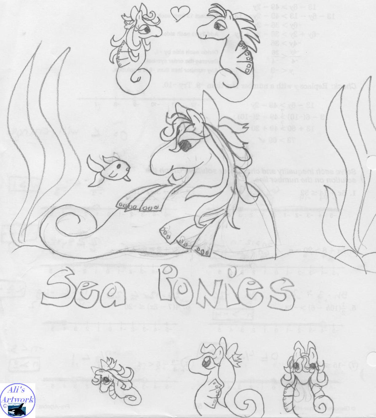 Sea Mist/Whitecap Sea Ponies by Spider_Psycho247