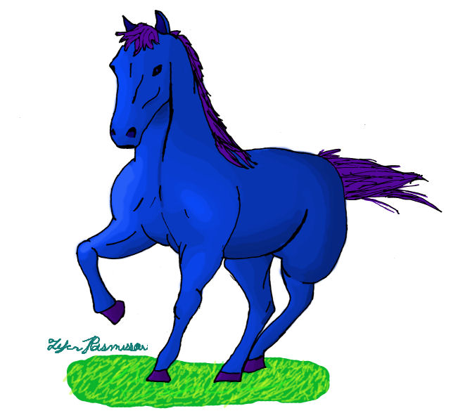 Trotting Blue Horse by Spidey0055