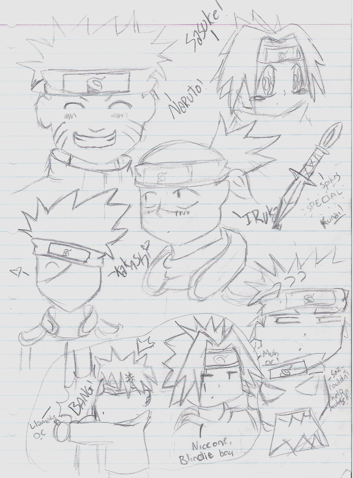 Random Naruto Doodles by Spike_Schinizzle