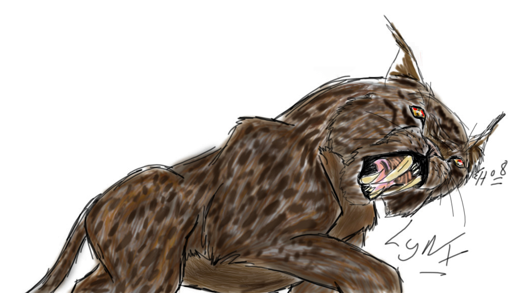 Roaring lynx by SpiritRandomer