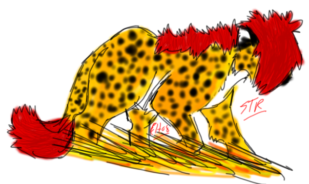 Red haired cheetah by SpiritRandomer