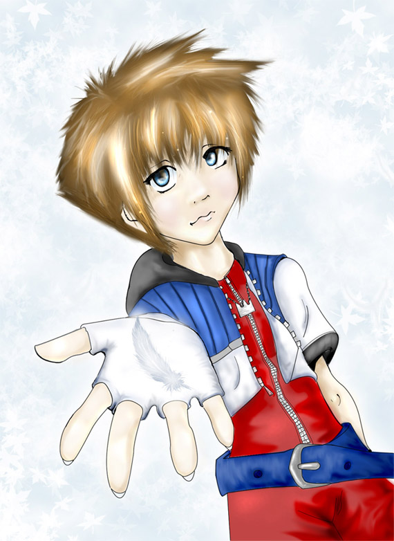 :D Sora and his Feather by Spoined