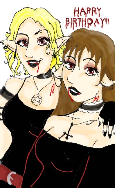 Cindy and I as Vamps by Spooky_muffin
