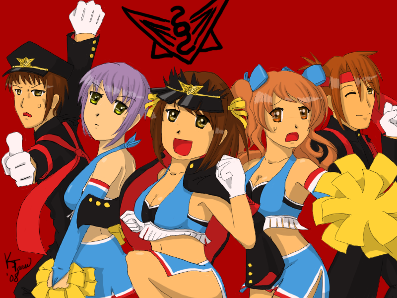 The Cheer Squad of Haruhi Suzumiya by SpoonyBard