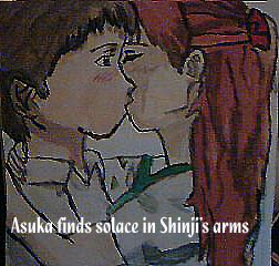 Asuka finds solace in Shinji's arms. by Squiffie