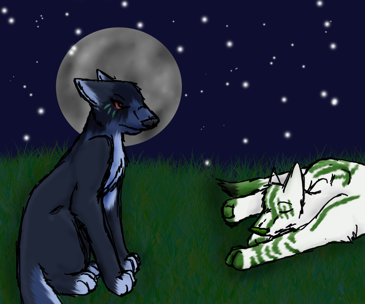 Azul and Salem for Silver_Moon by SquishiFish