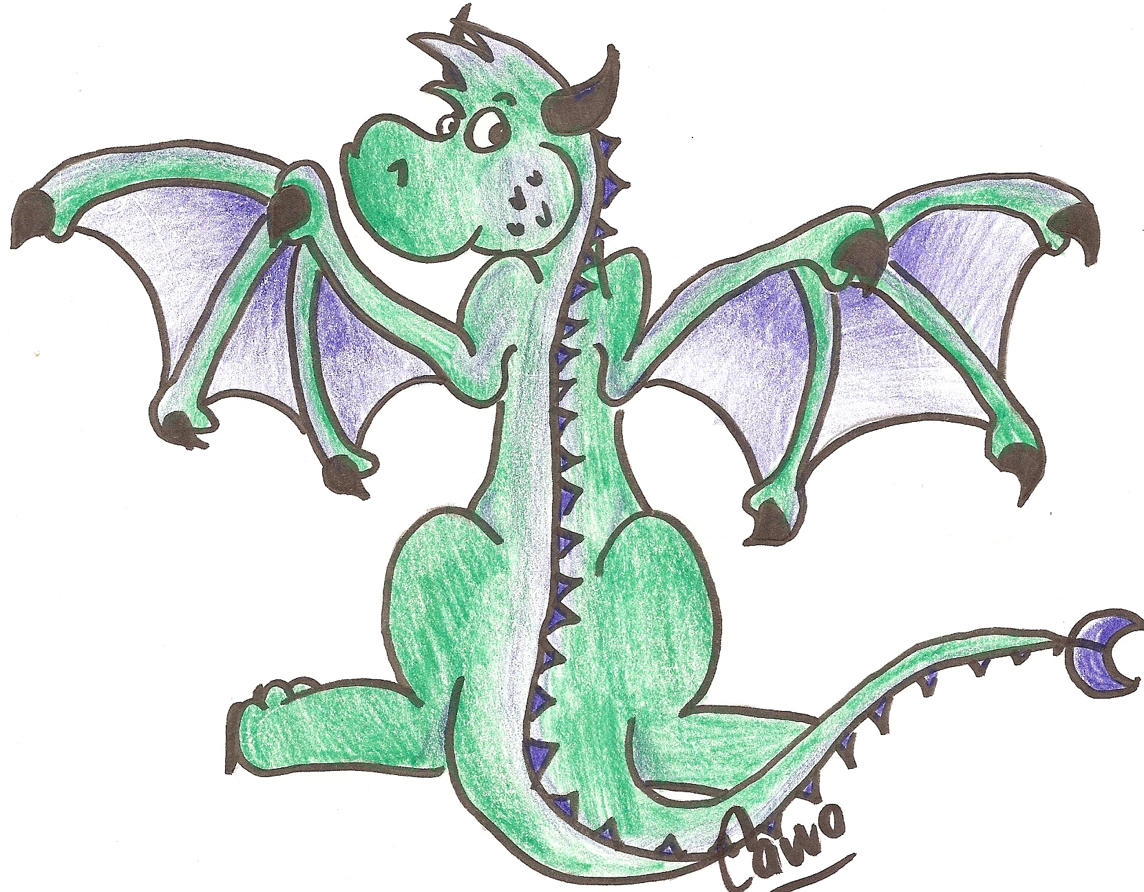 My cuty green dragon! by Stalkia