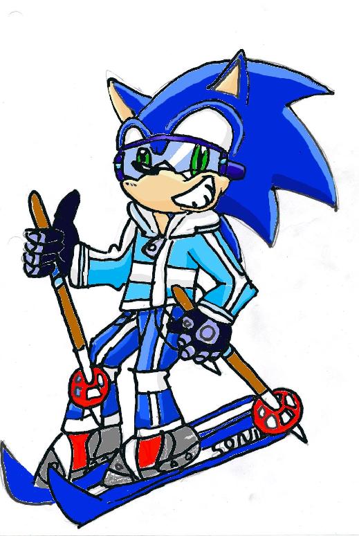Skiing Sonic! by Star_The_Hedgehog