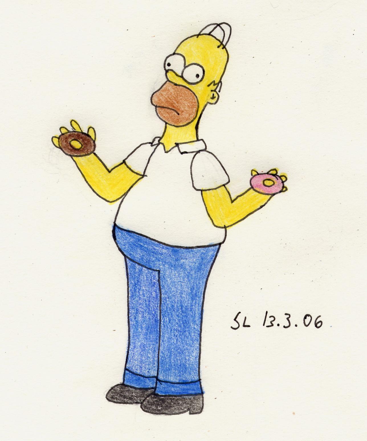 Homer and doughnuts by Starlene
